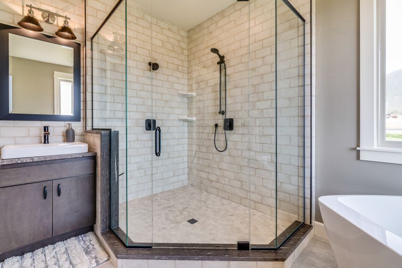 Corner Shower with Built-in Bench