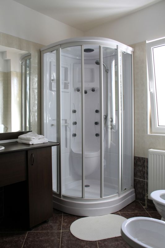 Modern Shower with Multiple Showerheads